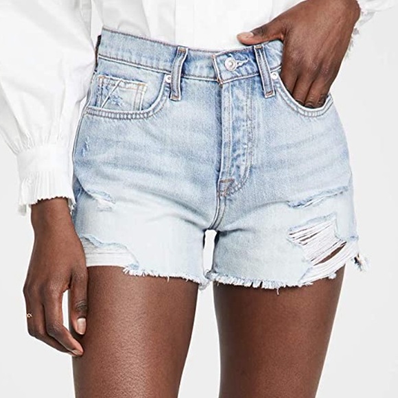7 for all mankind Monroe Destruction Detail Cut Off Shorts - Picture 2 of 16